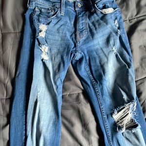 hollister mens blue ripped jeans